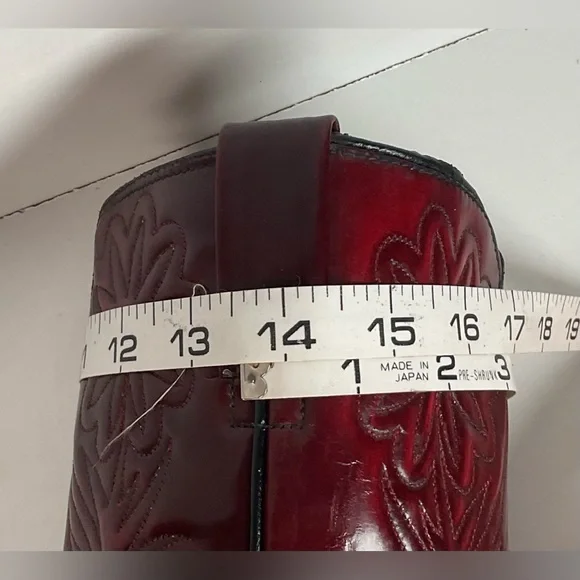 Vintage Texas Cranberry Floral Cowgirl Boots | USA Made | Patent | Women’s 7 M - Picture 4 of 16